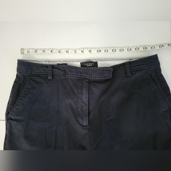 Talbots Black Heritage Front Zip Straight Leg Business Casual Trouser Pants - Picture 5 of 9